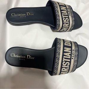 Christian Dior Dway Slides Size 35.5 Navy